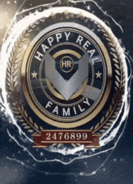 a logo for happy real family with the number 2476899 in the lower right corner