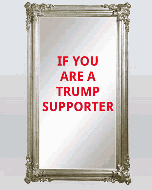 a silver mirror with the words look at yourself in the mirror