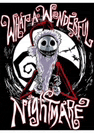 a nightmare before christmas poster with a skeleton and the words `` what a wonderful nightmare ''