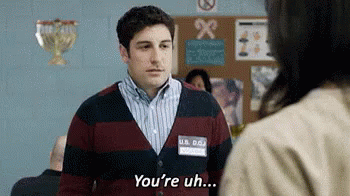 You'Re, Uh, Tall. - Jason Biggs And Laura Prepon In Orange Is The New Black GIF - Orange Is The New Black Tall Funny GIFs