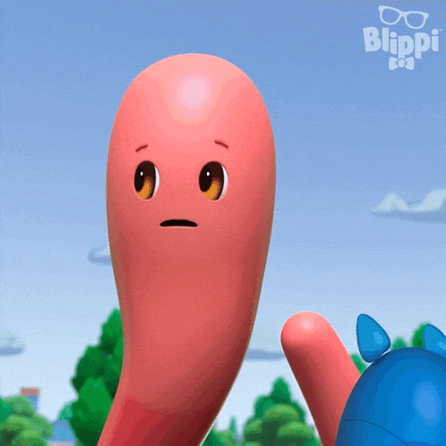 a cartoon character with the word blippi written on the bottom