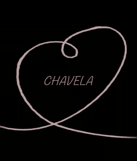 a black background with the word chavela in pink