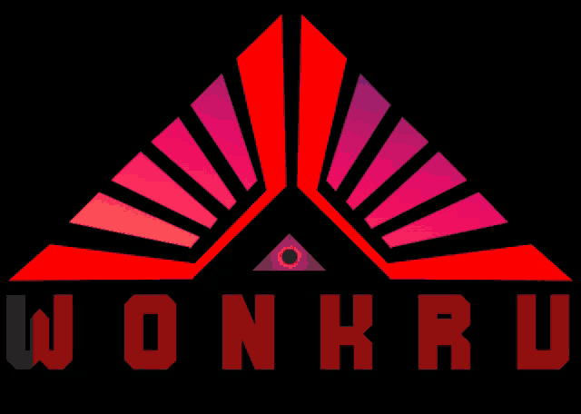 a logo for won kru with a triangle in the middle