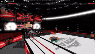 a screenshot of a video game shows a wrestling ring with the word wwe on it
