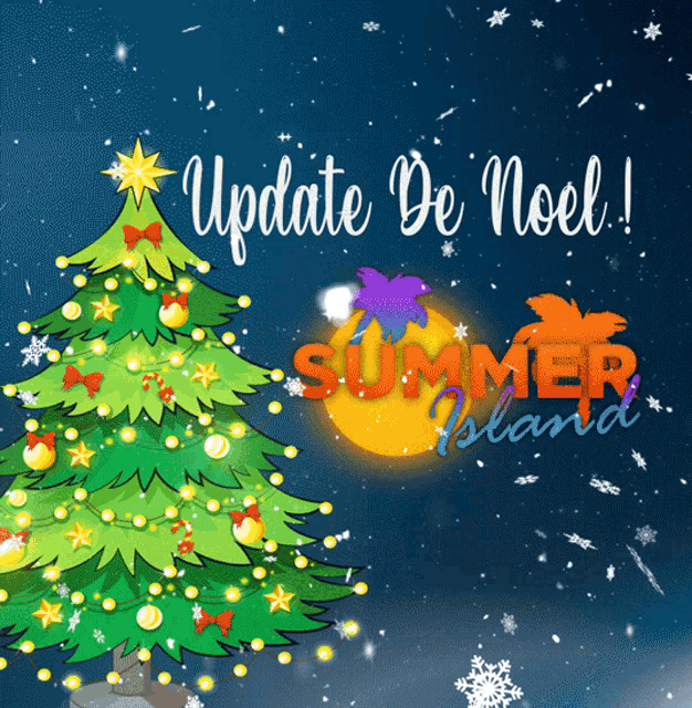 a christmas tree with the words update de noel