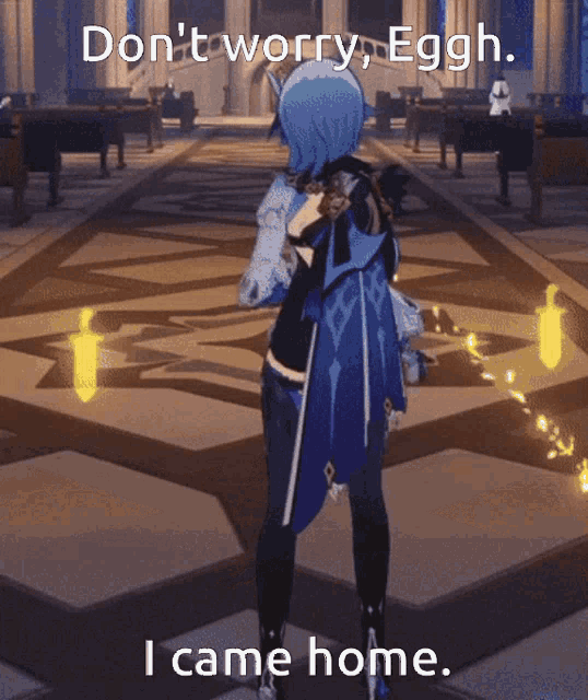 a video game character says " do n't worry eggh "