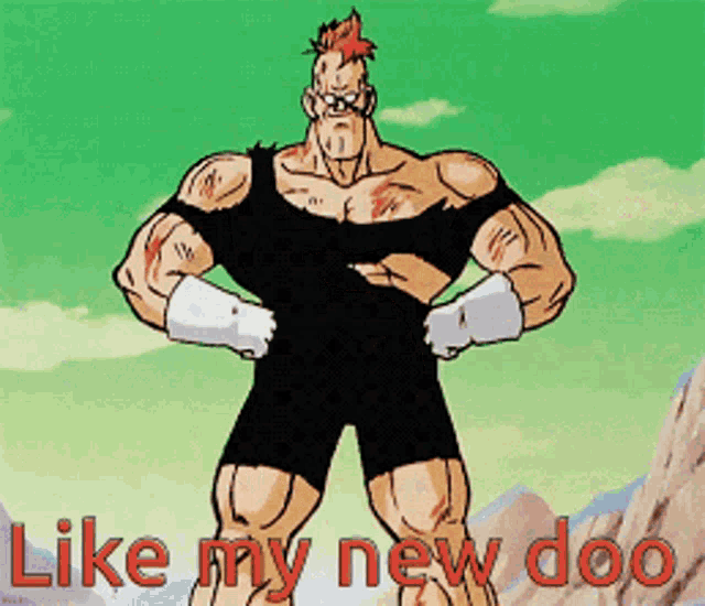 a picture of a cartoon character with the words like my new doo
