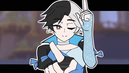 a drawing of a girl with a thumbs up sign