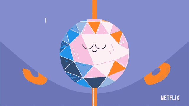 a netflix ad with a colorful ball and the number three