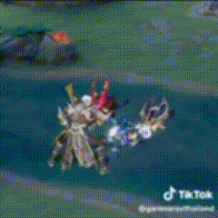 a pixelated image of a video game with a person holding a sword .