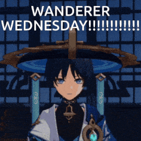 a cartoon character with the words wanderer wednesday