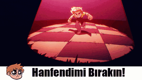 a picture of a cartoon character with the words hanfendimi birakin