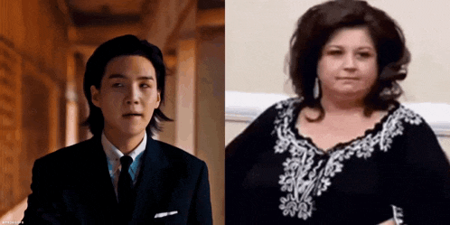 a man in a suit and tie and a woman in a black dress