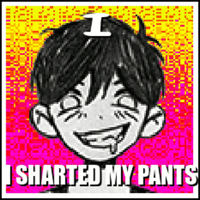 a pixelated image of a boy with the words i sharted my pants