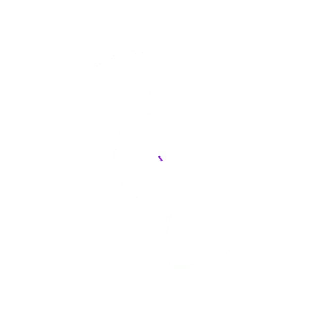 a purple candy wrapped in purple ribbon on a white background