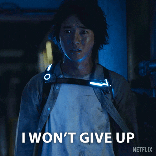 a man with a backpack says i won 't give up on a netflix poster