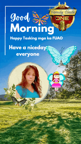 a poster that says " good morning " with a picture of a girl