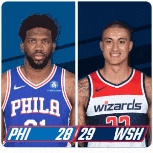 Philadelphia 76ers (28) Vs. Washington Wizards (29) First-second Period Break GIF - Nba Basketball Nba 2021 GIFs