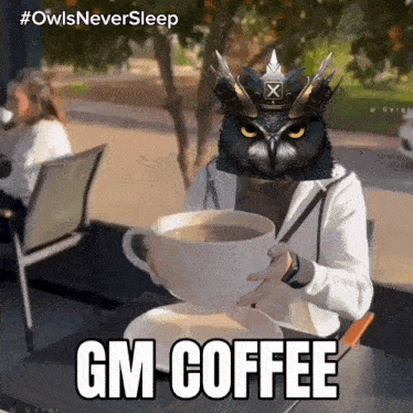 Gm Coffee GIF - Gm Coffee Owl GIFs