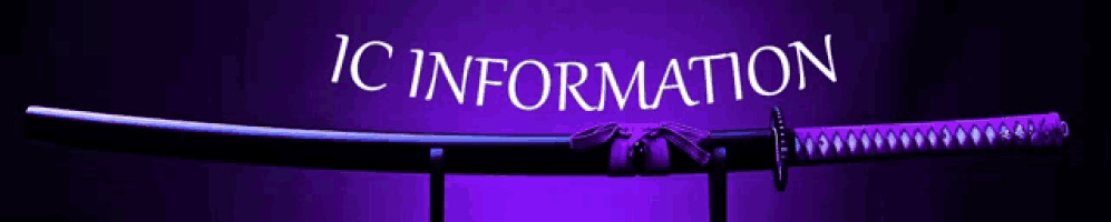 a purple background with a sword and the words ic information