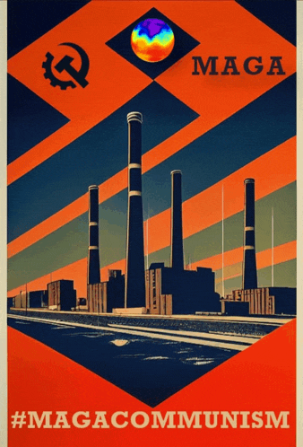 a maga poster with a hammer and sickle and the word maga on it
