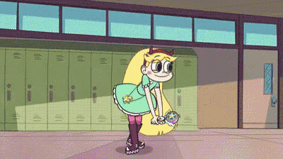 a star vs the forces of evil star stands in front of lockers