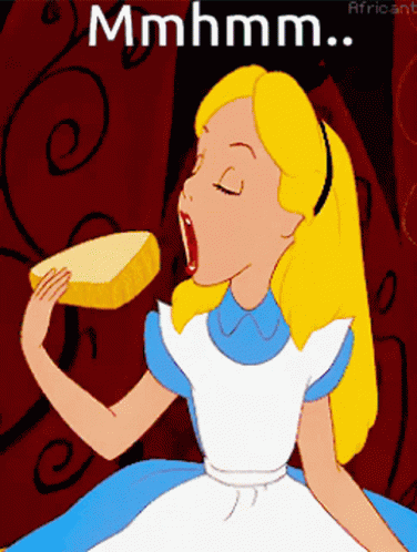 Nom Bread GIF - Nom Bread Alice In Wonderland GIFs