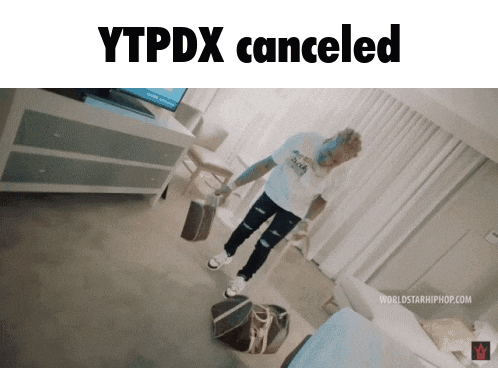 a picture of a man holding a bag with the words ytpdx canceled