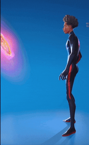 a man in a superhero costume is standing in front of a purple heart
