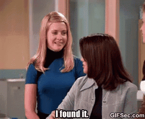 two women are standing next to each other and one of them says " i found it "