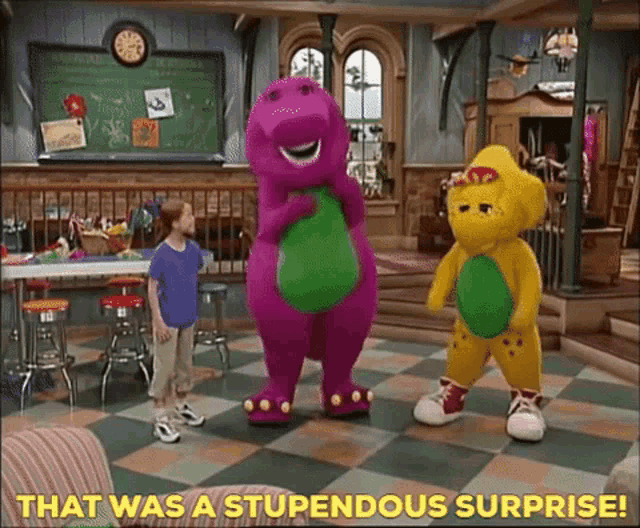 Barney That Was A Stupendous Surprise GIF - Barney That Was A Stupendous Surprise Stupendous Surprise GIFs