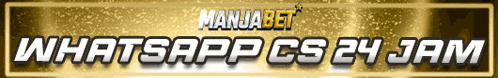 a banner that says whatsapp cs 24 jam on a gold background