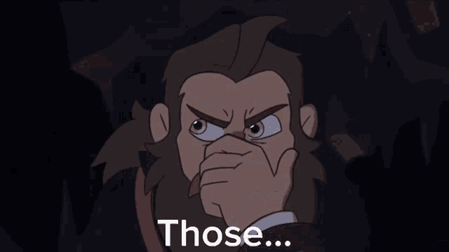 a cartoon of a man with a beard and a red nose says b itches