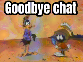 a cartoon duck and marvin the martian say goodbye chat