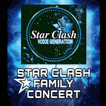 a poster for a star clash voice generation family concert