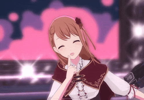 a girl with long brown hair is wearing a headband with a rose on it