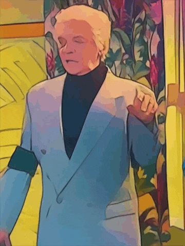 a cartoon drawing of a man in a suit