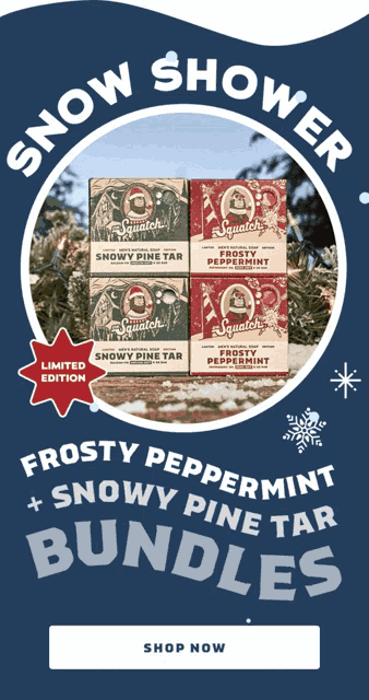 snow shower frosty peppermint and snowy pine tar bundles