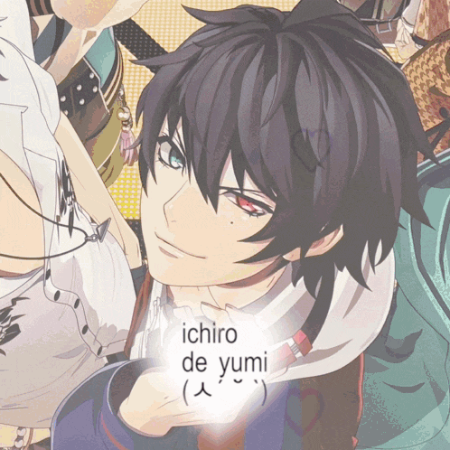 a drawing of a boy with the name ichiro de yumi on the bottom