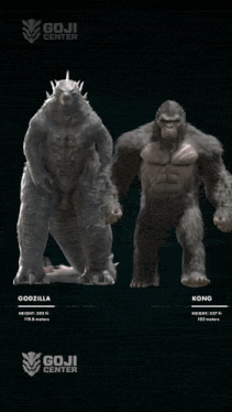 a godzilla and a kong are shown side by side