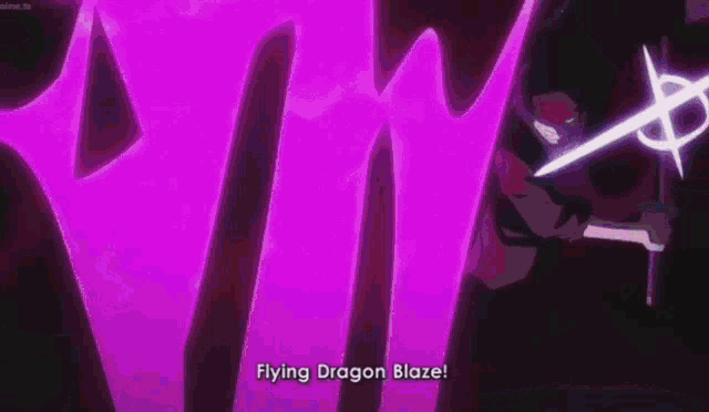 a purple lightning bolt is coming out of a purple background .
