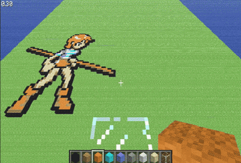 a pixel art of a man holding a sword with the number 0:30 visible