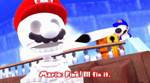 Smg4 Mario GIF - Smg4 Mario Fine Ill Fix It GIFs