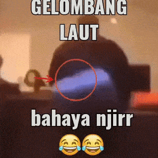 a picture of a man with a circle around his waist that says gelombang laut ahaya njrr