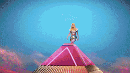 a pixelated painting of a woman in a costume with wings