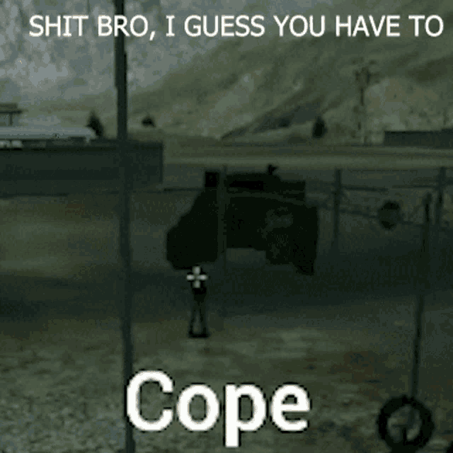 a screenshot of a video game that says cope