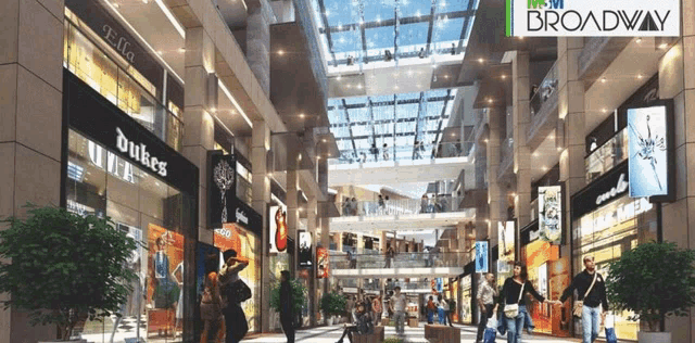 an artist 's impression of a broadway shopping mall