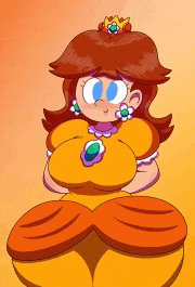 a cartoon drawing of princess daisy wearing a crown