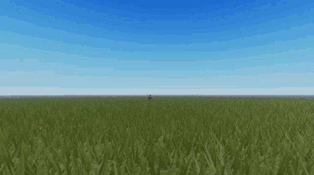a cartoon character in a red shirt and hat is standing in a field of grass