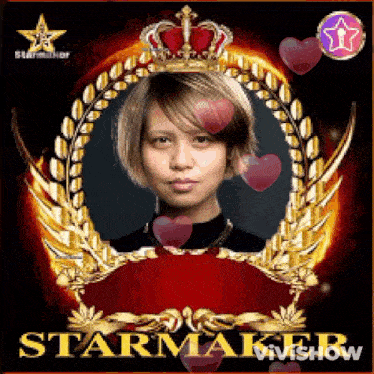 a picture of a woman in a frame with the words starmaker vivishow